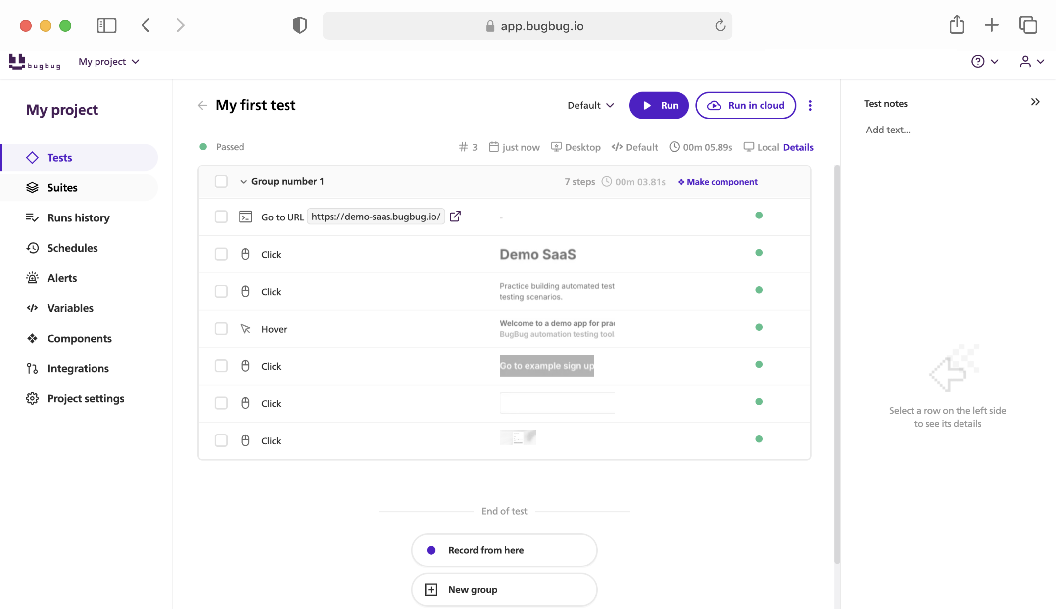 BugBug Webapp Screenshot
